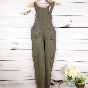 nicole miller linen overalls